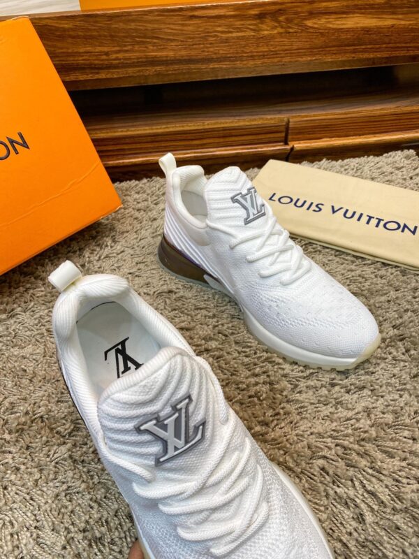 White Knit Gradient Purple Running Sneakers