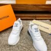 White Knit Gradient Purple Running Sneakers