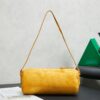 Yellow Leather Cylindrical Underarm Shoulder Bag