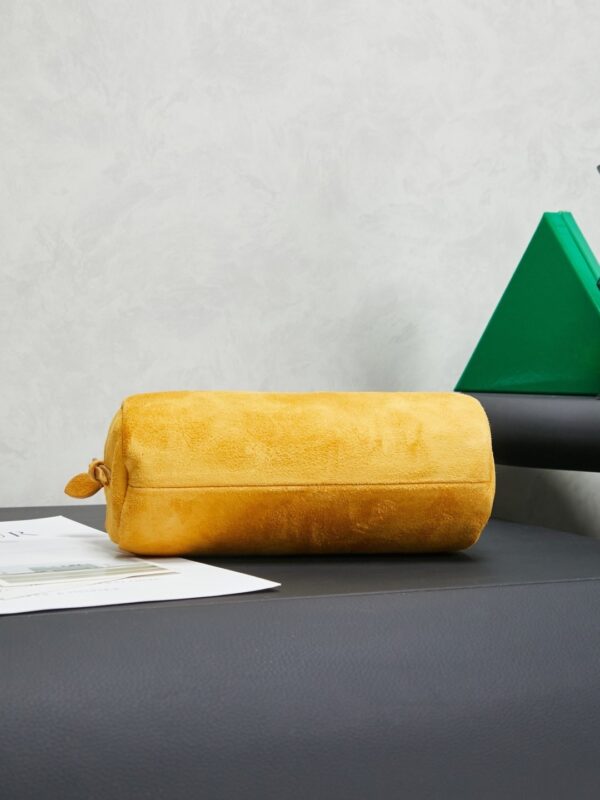 Yellow Leather Cylindrical Underarm Shoulder Bag