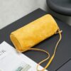 Yellow Leather Cylindrical Underarm Shoulder Bag