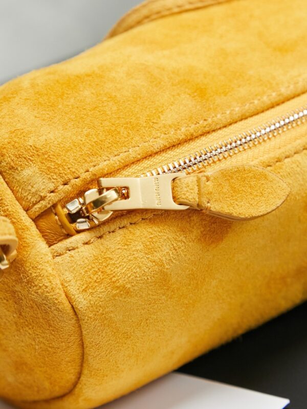 Yellow Leather Cylindrical Underarm Shoulder Bag