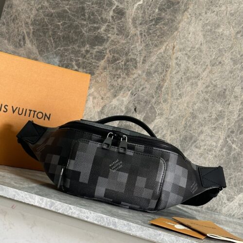 sy_no_0901805BE7DA8AB7D139BCAD5353D19D_0 Rush Belt Bag – Black Pixelated Damier