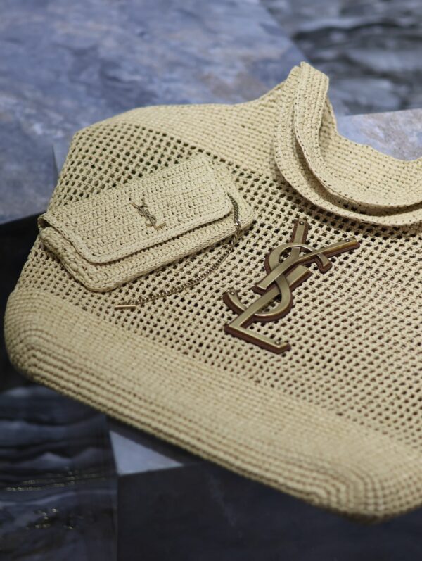 sy_no_091719A1295523325D0D0FBC851E42EF_3 YSL Icare Woven Shopping Tote