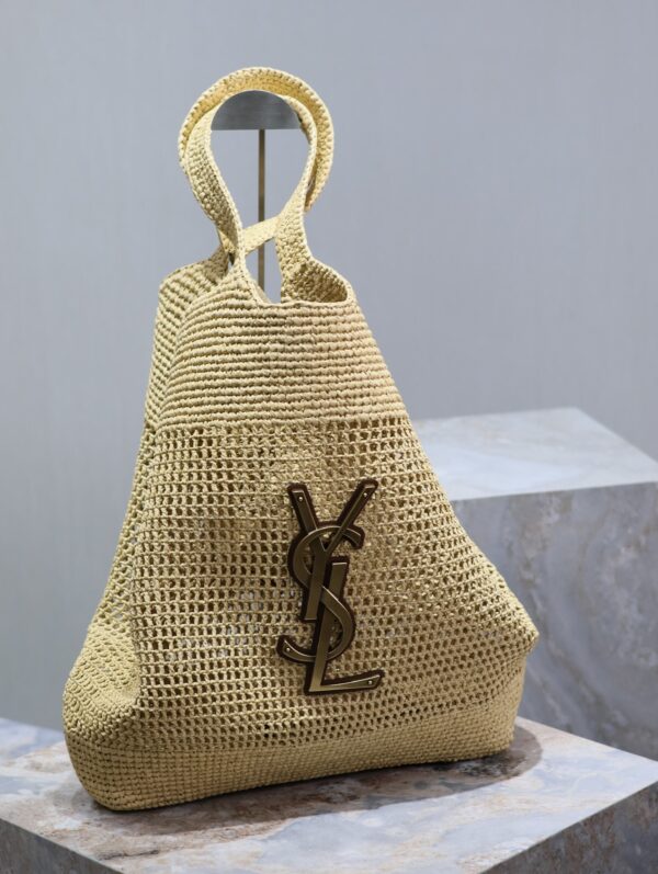 sy_no_091719A1295523325D0D0FBC851E42EF_8 YSL Icare Woven Shopping Tote