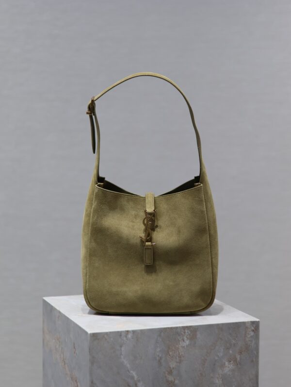 YSL Le 5 À 7 Shoulder Bag – Military Green Suede