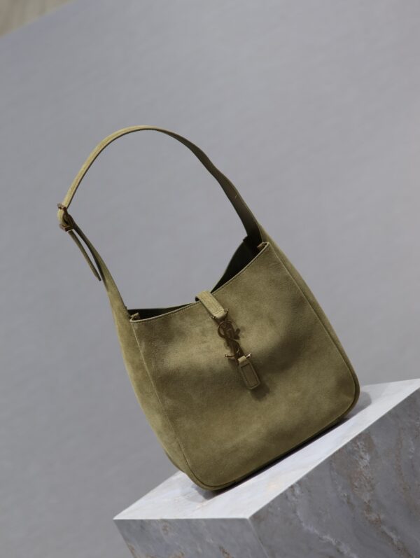YSL Le 5 À 7 Shoulder Bag – Military Green Suede