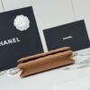 Brown Quilted Textured Calfskin WOC Chain Wallet
