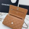 Brown Quilted Textured Calfskin WOC Chain Wallet