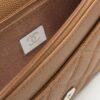 Brown Quilted Textured Calfskin WOC Chain Wallet
