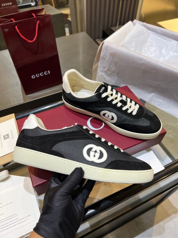 sy_no_0A7FCA5773EC78F0F46A5FE4A3A6D164_0 Gucci B Sneaker Black Fabric & Suede – Black / Ivory