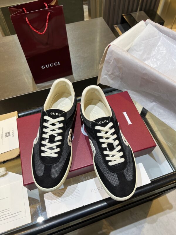 sy_no_0A7FCA5773EC78F0F46A5FE4A3A6D164_1 Gucci B Sneaker Black Fabric & Suede – Black / Ivory