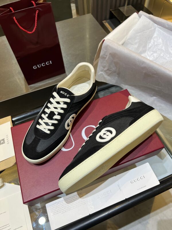sy_no_0A7FCA5773EC78F0F46A5FE4A3A6D164_2 Gucci B Sneaker Black Fabric & Suede – Black / Ivory
