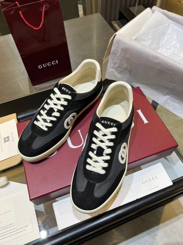 sy_no_0A7FCA5773EC78F0F46A5FE4A3A6D164_3 Gucci B Sneaker Black Fabric & Suede – Black / Ivory