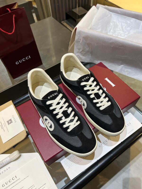 sy_no_0A7FCA5773EC78F0F46A5FE4A3A6D164_4 Gucci B Sneaker Black Fabric & Suede – Black / Ivory