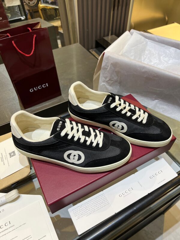 sy_no_0A7FCA5773EC78F0F46A5FE4A3A6D164_5 Gucci B Sneaker Black Fabric & Suede – Black / Ivory