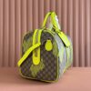 sy_no_0A8652798C9E0FB841FF1C7BDD52C7EA_2 Gucci GG Monogram Fluorescent Yellow Print Boston Bag / Travel Bag – Green Trim