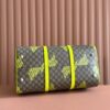 sy_no_0A8652798C9E0FB841FF1C7BDD52C7EA_3 Gucci GG Monogram Fluorescent Yellow Print Boston Bag / Travel Bag – Green Trim