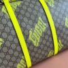 sy_no_0A8652798C9E0FB841FF1C7BDD52C7EA_4 Gucci GG Monogram Fluorescent Yellow Print Boston Bag / Travel Bag – Green Trim