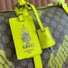 sy_no_0A8652798C9E0FB841FF1C7BDD52C7EA_5 Gucci GG Monogram Fluorescent Yellow Print Boston Bag / Travel Bag – Green Trim