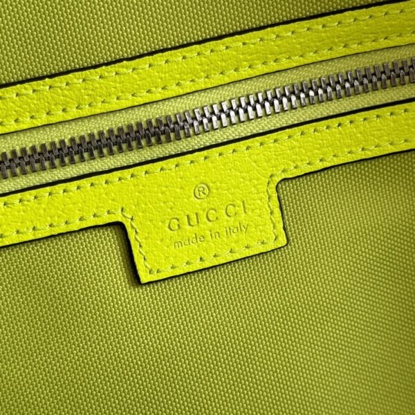 sy_no_0A8652798C9E0FB841FF1C7BDD52C7EA_7 Gucci GG Monogram Fluorescent Yellow Print Boston Bag / Travel Bag – Green Trim