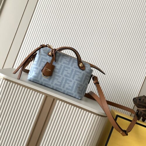 Fendi Mini By The Way Soft Handbag – Blue FF Jacquard