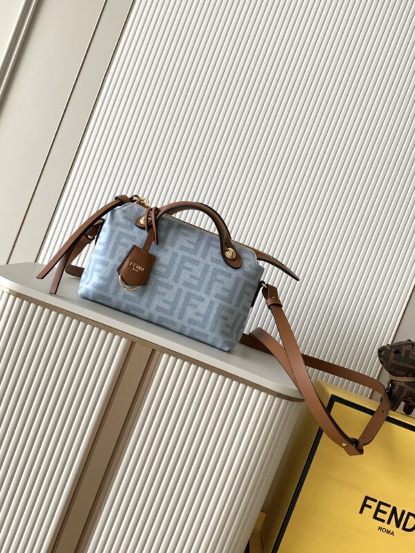 Fendi Mini By The Way Soft Handbag – Blue FF Jacquard