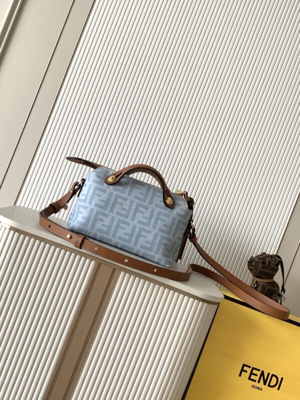 Fendi Mini By The Way Soft Handbag – Blue FF Jacquard
