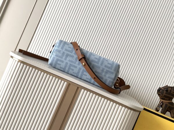 Fendi Mini By The Way Soft Handbag – Blue FF Jacquard