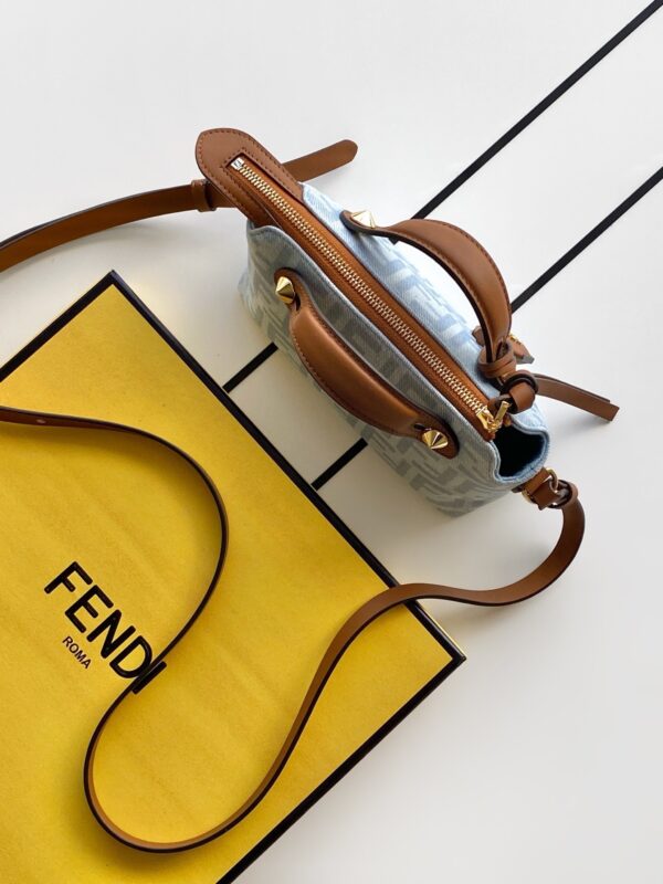 Fendi Mini By The Way Soft Handbag – Blue FF Jacquard