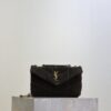 YSL Loulou Mini Double-Chain Bag – Dark Green Suede