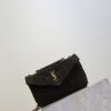 YSL Loulou Mini Double-Chain Bag – Dark Green Suede