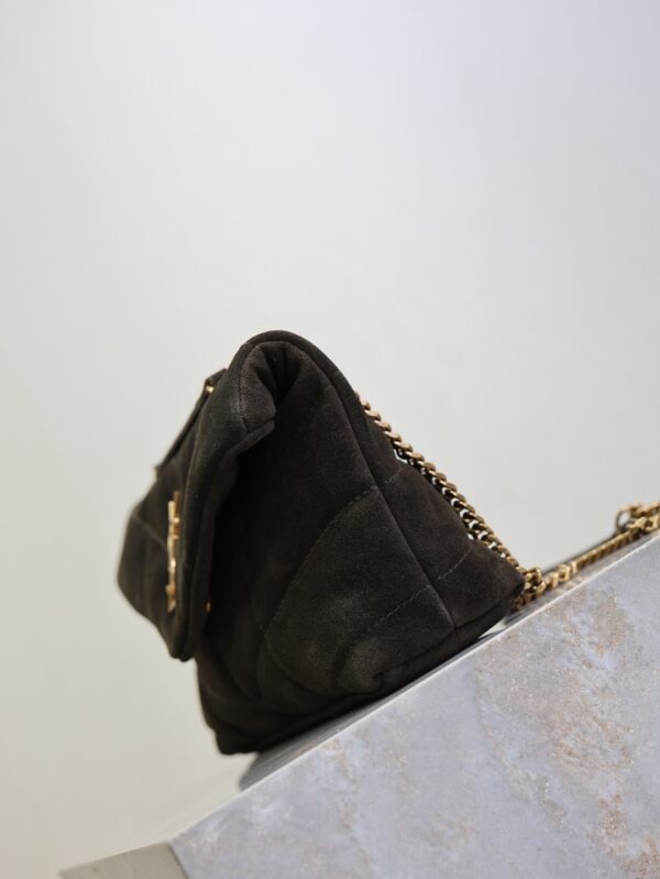 YSL Loulou Mini Double-Chain Bag – Dark Green Suede