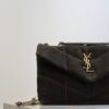 YSL Loulou Mini Double-Chain Bag – Dark Green Suede