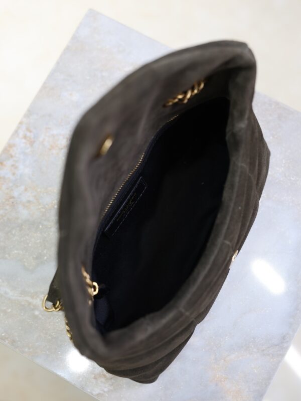 YSL Loulou Mini Double-Chain Bag – Dark Green Suede