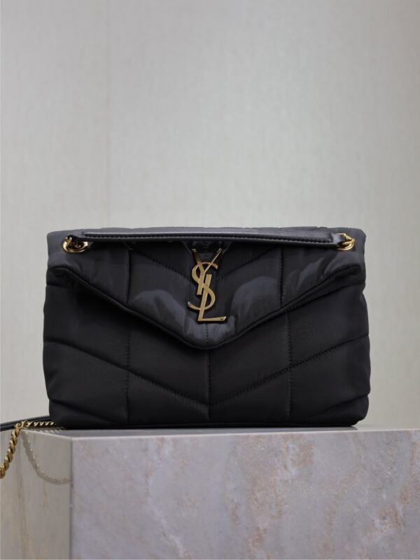 sy_no_0ADCB2D57818E0155CD6623D33C20682_0 YSL Loulou Nylon & Leather Shoulder Bag – Black