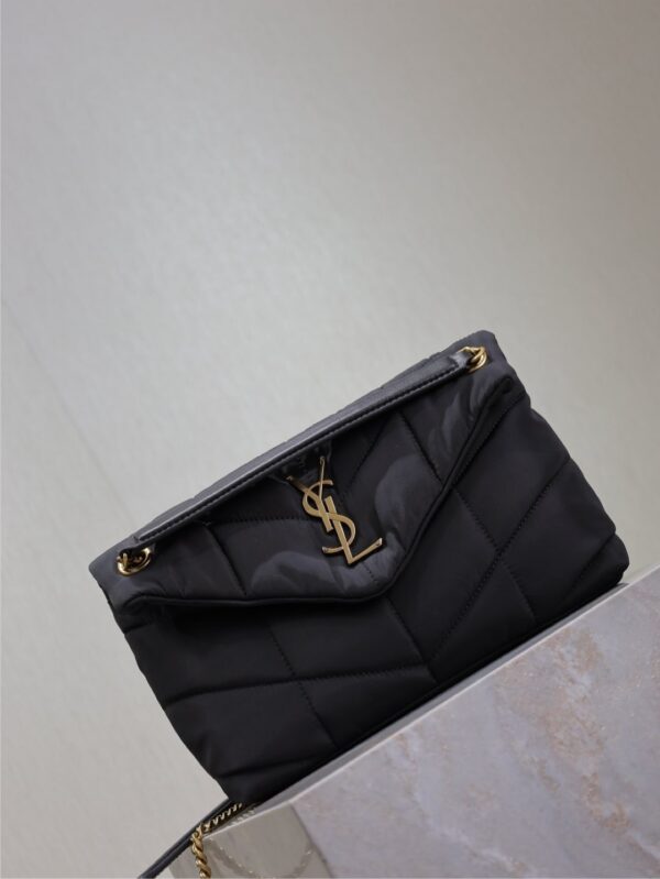 sy_no_0ADCB2D57818E0155CD6623D33C20682_1 YSL Loulou Nylon & Leather Shoulder Bag – Black
