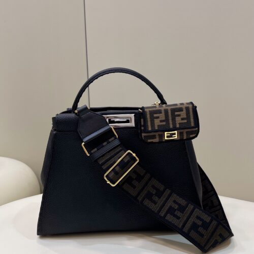 Fendi Peekaboo Classic Handbag – Textured Leather