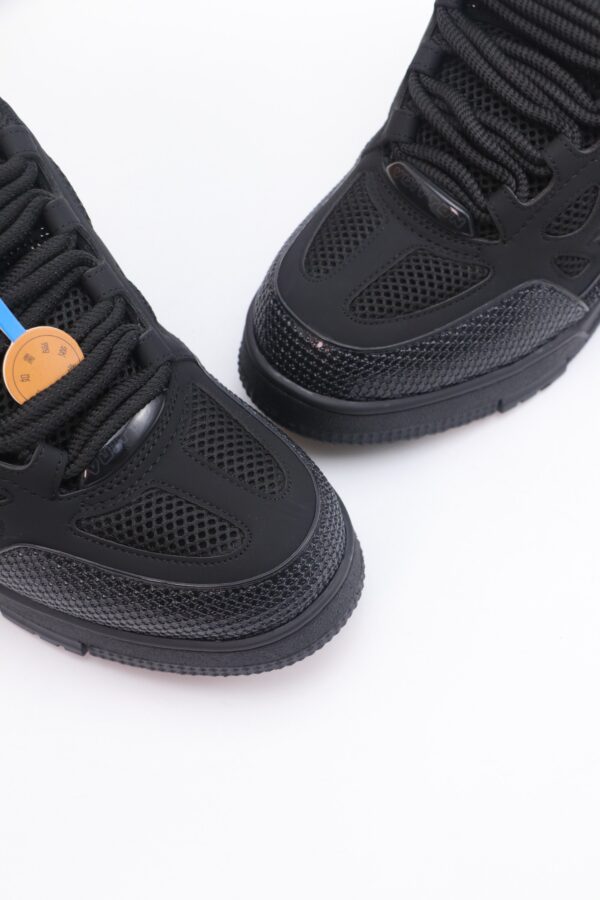 Black Crystal-Embellished Retro Skate Sneakers