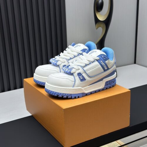 sy_no_0C4F47136BAB16772F88505A0487693D_0 Louis Vuitton LV Trainer Maxi White & Light Blue Chunky Retro Sneakers