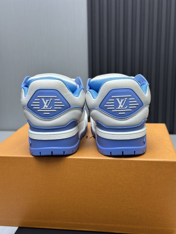 Louis Vuitton LV Trainer Maxi White & Light Blue Chunky Retro Sneakers