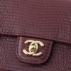 Burgundy Lizard-Embossed East-West Top-Handle Bag