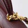 Burgundy Lizard-Embossed East-West Top-Handle Bag