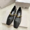 sy_no_0DD83E1E97A21AC51CA1B9CA7C70A1B3_0 Jimmy Choo Square-Toe Chain Ballet Flats in Black