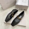 sy_no_0DD83E1E97A21AC51CA1B9CA7C70A1B3_1 Jimmy Choo Square-Toe Chain Ballet Flats in Black