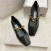 sy_no_0DD83E1E97A21AC51CA1B9CA7C70A1B3_2 Jimmy Choo Square-Toe Chain Ballet Flats in Black