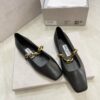 sy_no_0DD83E1E97A21AC51CA1B9CA7C70A1B3_3 Jimmy Choo Square-Toe Chain Ballet Flats in Black