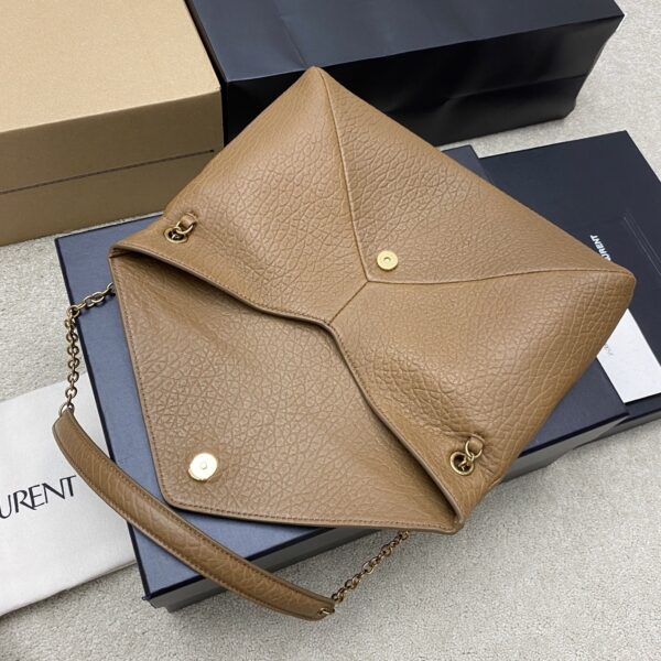YSL Calypso Envelope Bag – Caramel Textured Lambskin & Gold