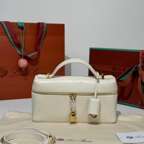Loro Piana Extra Bag 23 – Saddle Leather Handbag (White)