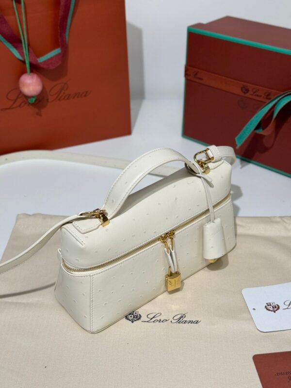 sy_no_0F7212F61941A7EEDA7AE0900D9743A1_5 Loro Piana Extra Bag 23 – Saddle Leather Handbag (White)